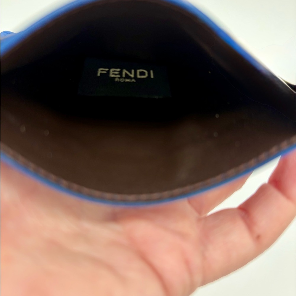 FENDI Zucca FF logo printed - Blue and Brown - Card Holder NWOT - Picture 4 of 5